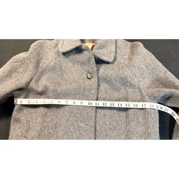 Vintage Soda-Set Fashions Gray Wool Overcoat Union Made Mid Century Coat Wool - Image 11