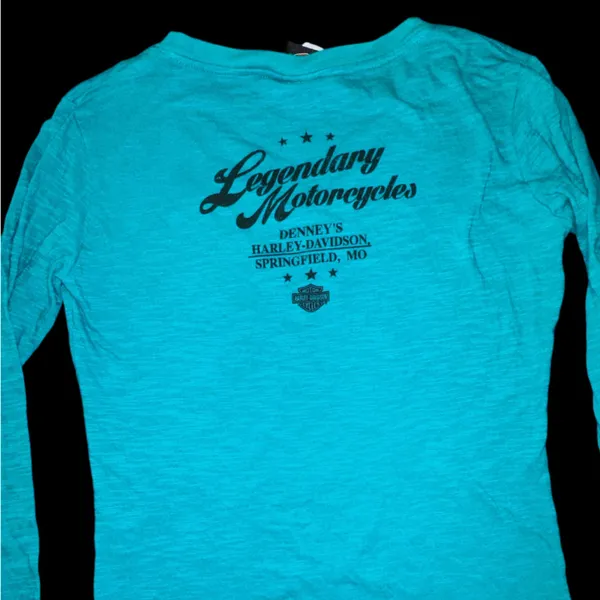 Harley Davidson Born to be Wild Long Sleeve Tee Size Lg Biker Denney’s HD - Image 2