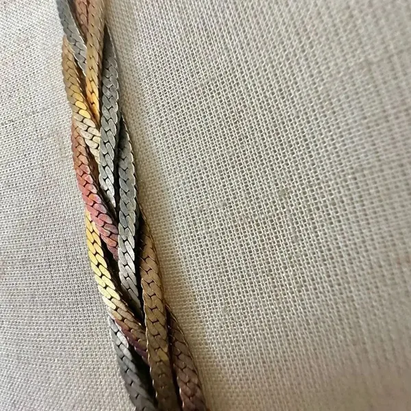 multi tone vintage braided Necklace - Image 7