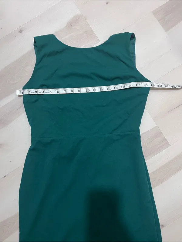 Lulus NWT Women XL Emerald Exquisite Refinement Backless Bow Ruffled Maxi Dress - Image 8