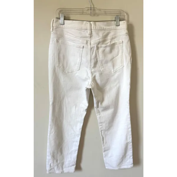 J. Crew High Rise Essential Straight Denim Jeans White Size 29 Petite - Image 2