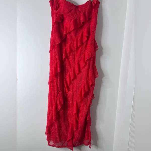 NWT Wild Fable Lace Ruffle Maxi Bodycon Dress Strapless Maxi Dress XXL Party - Image 3