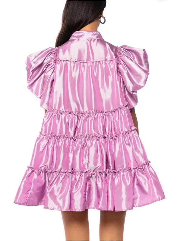Klesis Babydoll Puff Sleeve Mini Dress‎ Whimsigoth Avant Garde Maximalist Sz S - Image 9