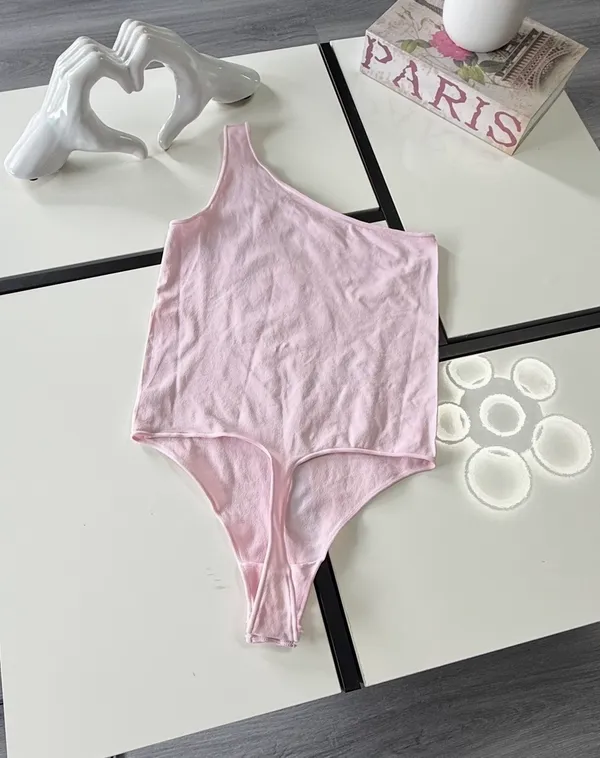 SKIMS Fits Everybody One Shoulder Bodysuit in Petal - Size S/M - Image 4