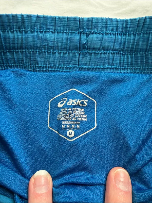 ASICS‎ Blue Running Shorts Size Medium Built-In Brief Athletic Activewear - Image 2