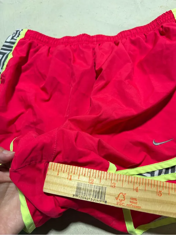 Nike Women’s Hot Pink Running Shorts with Neon Trim large - Image 7