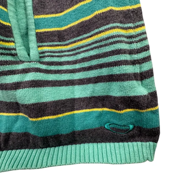 Oakley Y2K Stripe Cardigan Aqua Gray‎ Indie Grunge Soft Girl Sweater Mallcore S - Image 7