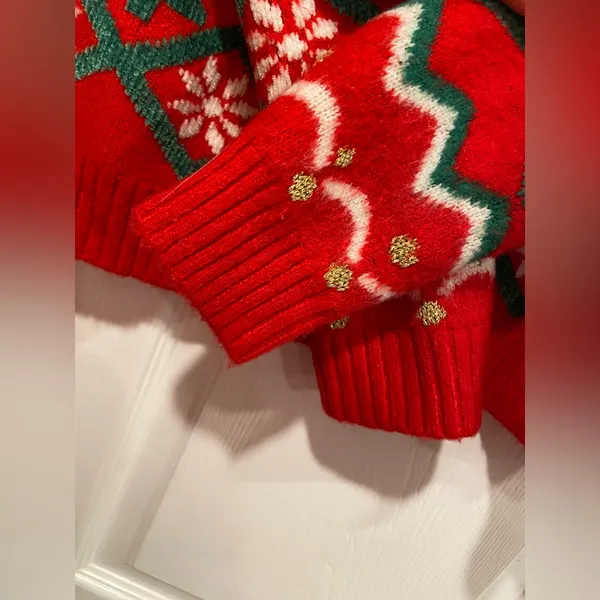 Holiday Time Size S Merry Christmas Embellished Sequin Crew Neck Ugly Sweater - Image 9