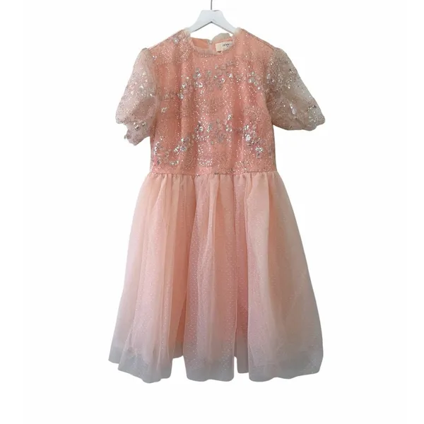 JessaKae Pink Sequin Tulle Dress Women’s 1X Midi Party Formal - Image 2