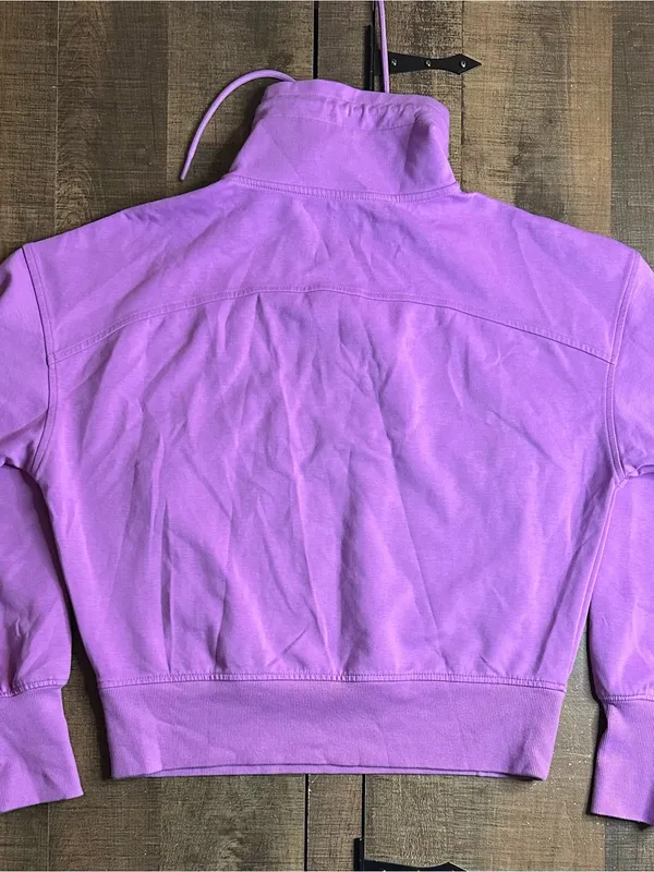 Old Navy Active Women's Medium Purple Quarter Zip Crop Sweatshirt Zipper Pockets - Image 11