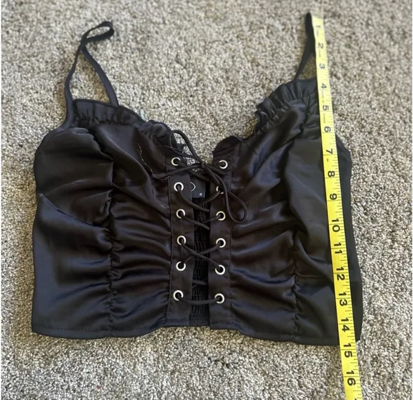 Cider Satin Lace-Up Corset Top - Image 9