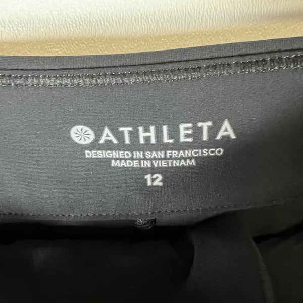 Athleta Stella‎ Shale Black Ankle Zip Stretch Trouser Pants Women's Size 12 - Image 6