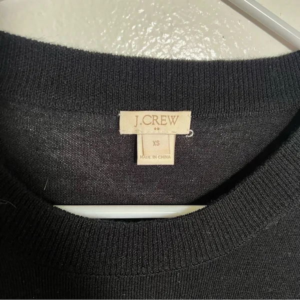 J. Crew Factory Women's Size XS Sawyer‎ Sweater Crewneck Black Merino Wool E0022 - Image 9