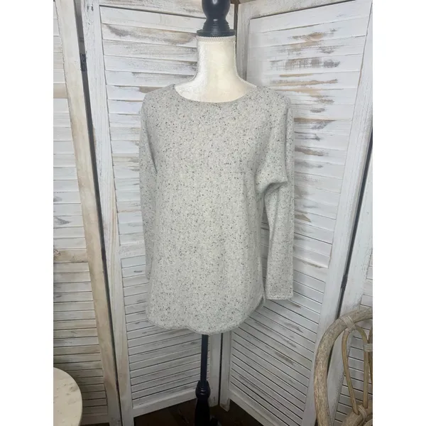 CHARTER CLUB LUXURY CASHMERE Womens M 100% Cashmere Sweater Beige Speckled Black - Image 6