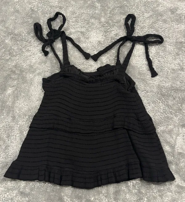 Altar'd State Black Ruffle Top - Image 2
