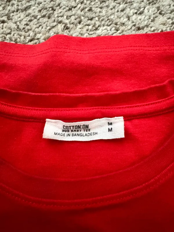 Cotton On Red 90s Baby Tee - Image 3