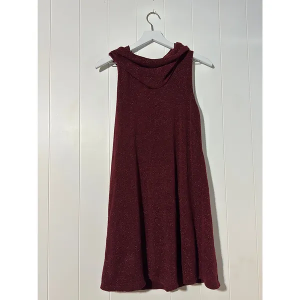 Charming Charlie Sleeveless Cowl Neck Metallic Sparkle Mini Party Lined Dress - Image 2