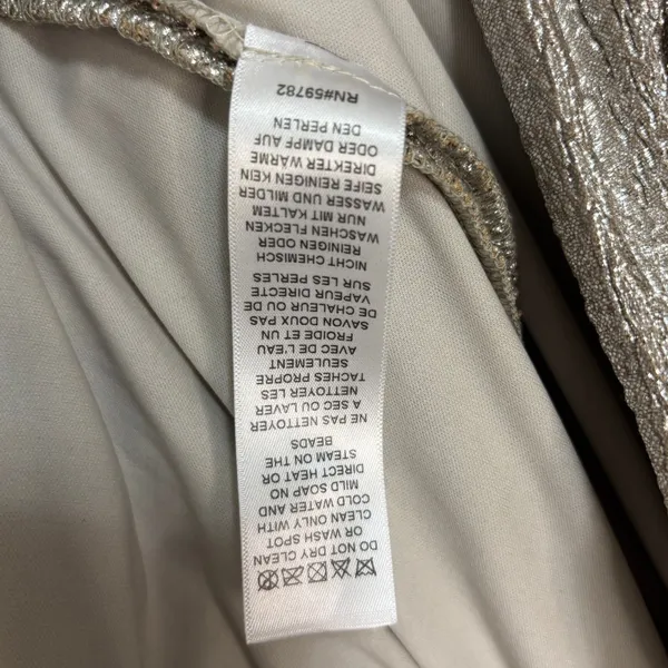 Hailey Adrianna Papell Dress Gold Metallic Ruched Strapless Bodycon Glam Hoco 10 - Image 9