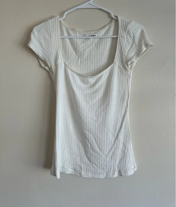 Reformation Bardot Ribbed Knit Top - Image 2