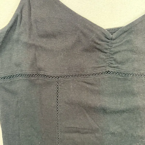 VTG Y2K Old Navy Large Cami Tank Top Lace Trim Babydoll Black Coquette Layering - Image 3