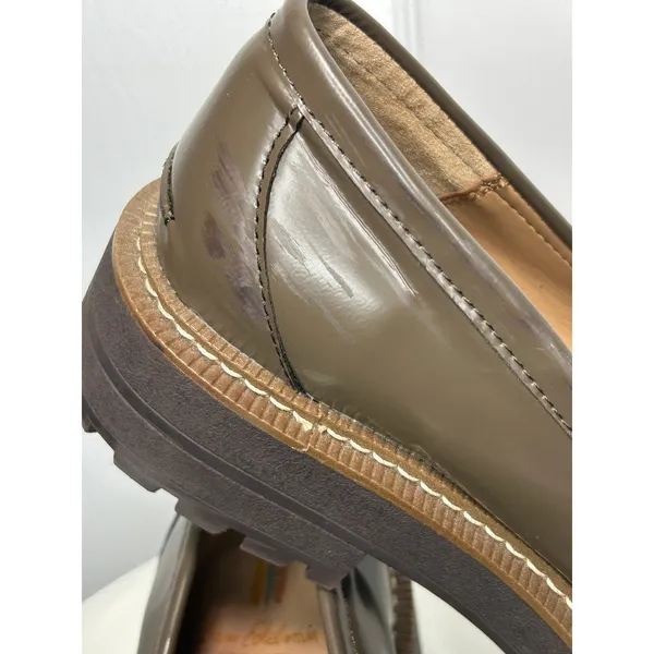 Sam Edelman Laurs Bit Loafer Lug Sole 9M Olive Green Leather Platform Chunky - Image 3