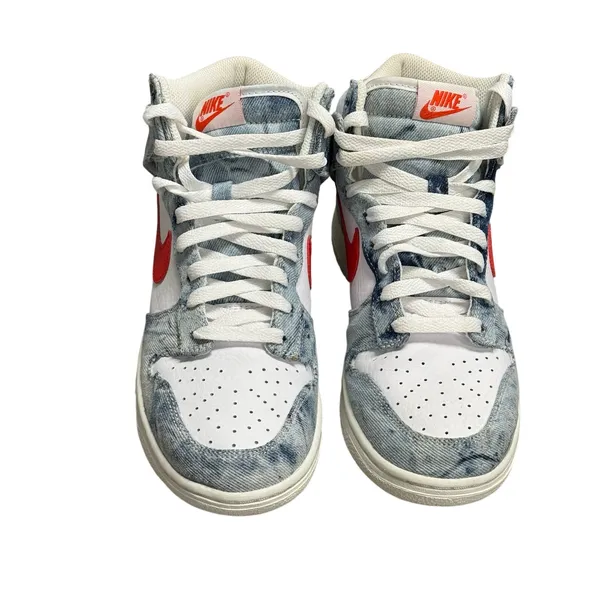 Nike Women’s Dunk High Washed Denim Size 8 - Image 7
