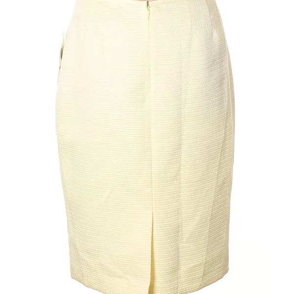 Le Suit Pale Yellow City Blooms Jacquard Skirt-NWT - Image 4