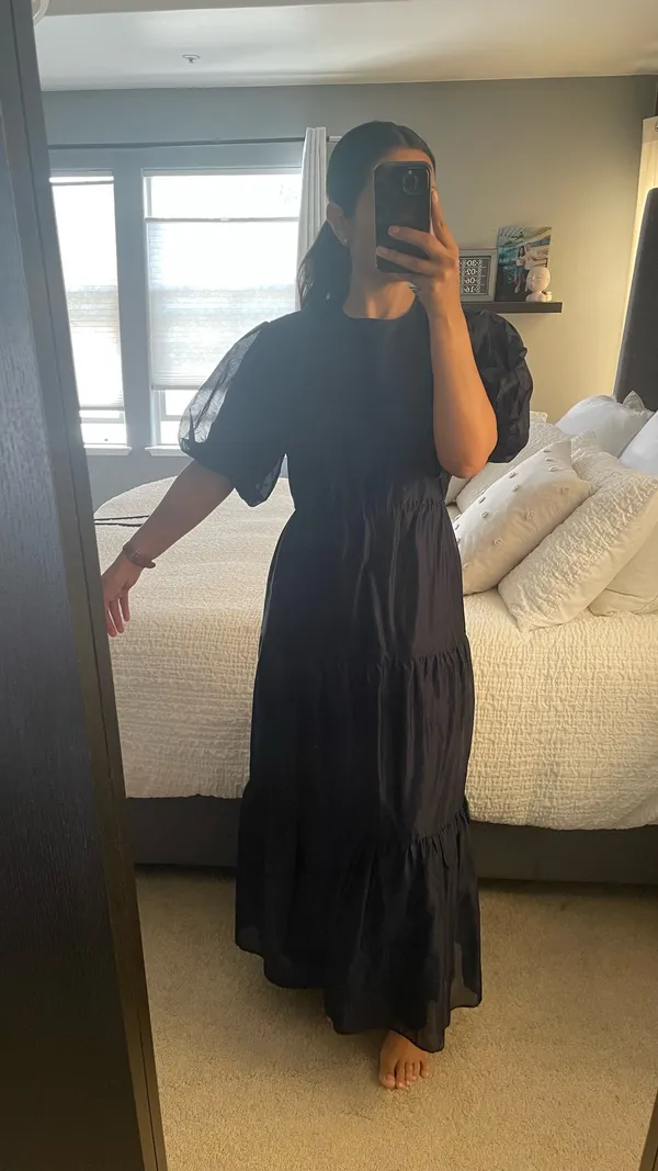 SIR. Open Back MIDI Dress Navy Blue Size 6 - Image 4