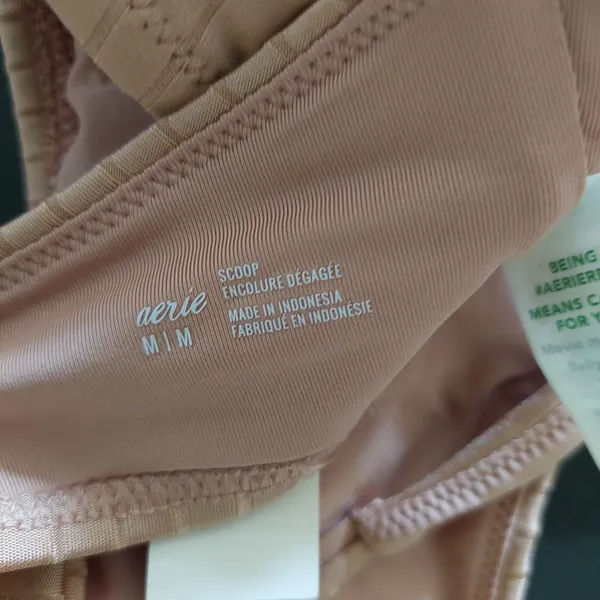 Aerie Tan Ribbed Crop Top Size M - Image 3
