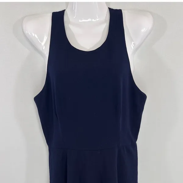 Hutch Navy Blue Butterfly Wing Print Hem Racerback Fit & Flare Dress 6 Whimsical - Image 3