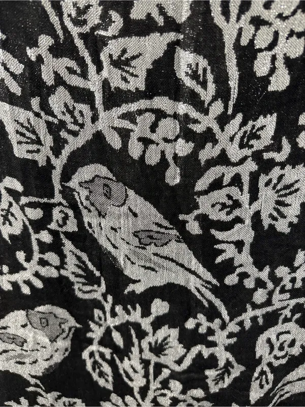 Cejon Black and White Bird Jacquard Wrap Scarf - Image 2