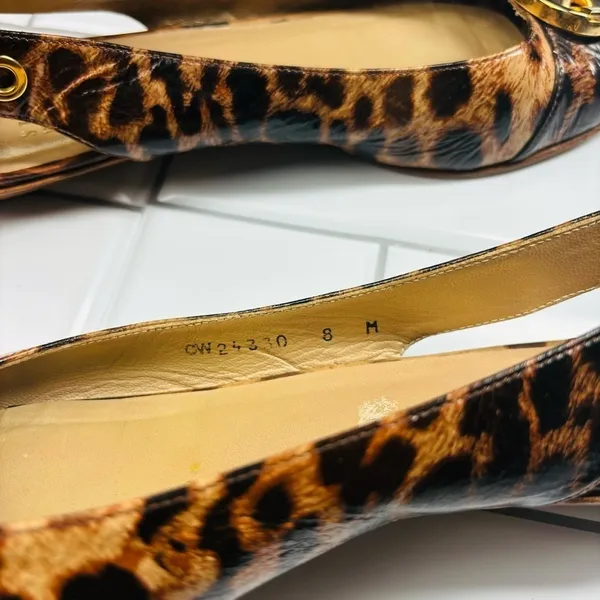 Stuart weitzman chitchat leopard printed‎ ballets flats open toe 8M - Image 7