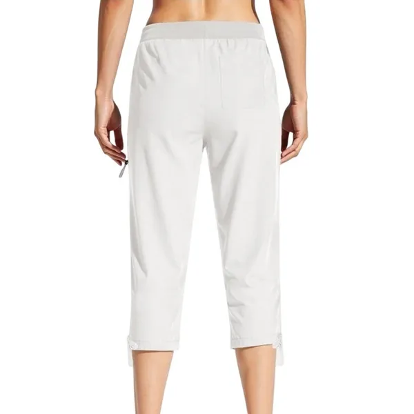 NWT ~ Womens White Lightweight Cargo Capri Quick Dry Hiking Pants & Pockets ~ XL - Image 3