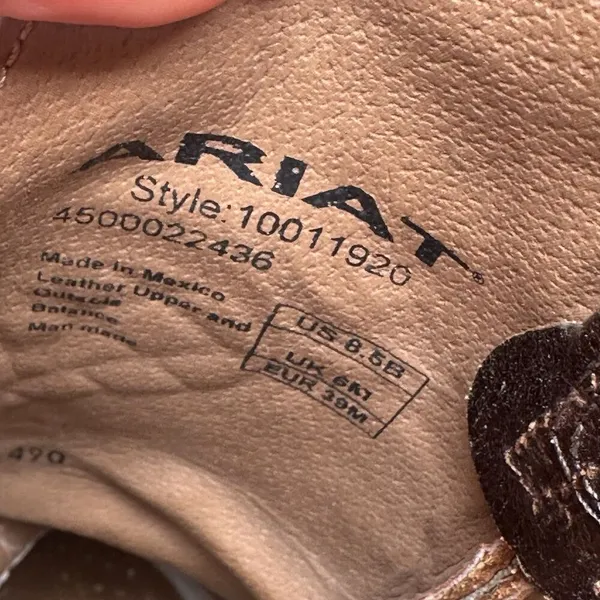 Ariat‎ “Bright Light” Western Snip Toe Boots 10011920 Mahogany Leather Sz 8.5 - Image 16