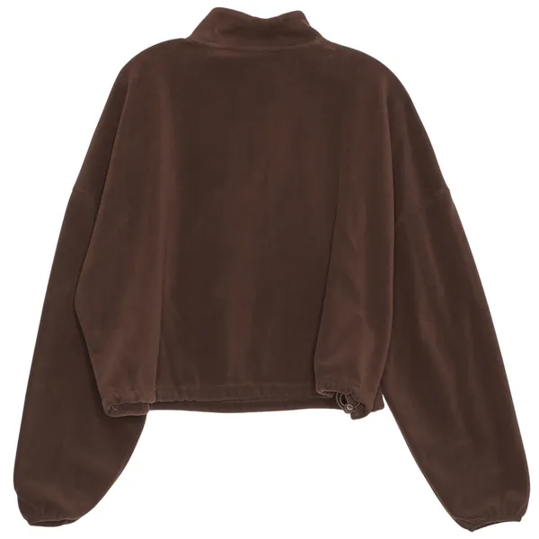 Fabletics Rayne Polar Fleece 1/4 Zip Brown XL Oversized Lounge Cozy Athleisure - Image 3