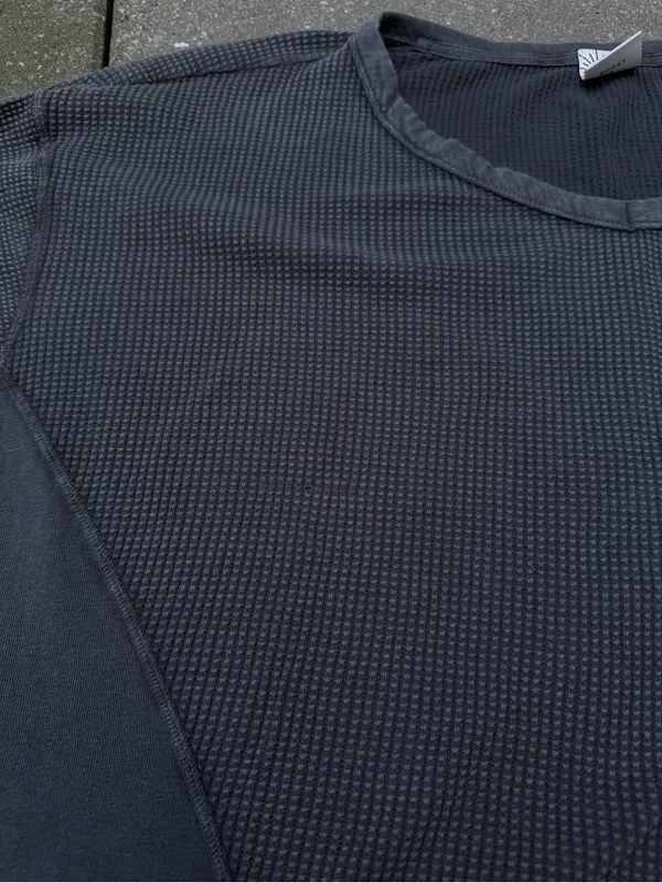 OFFLINE by Aerie Oversized Thermal Waffle Sweatshirt Gray M - Image 7