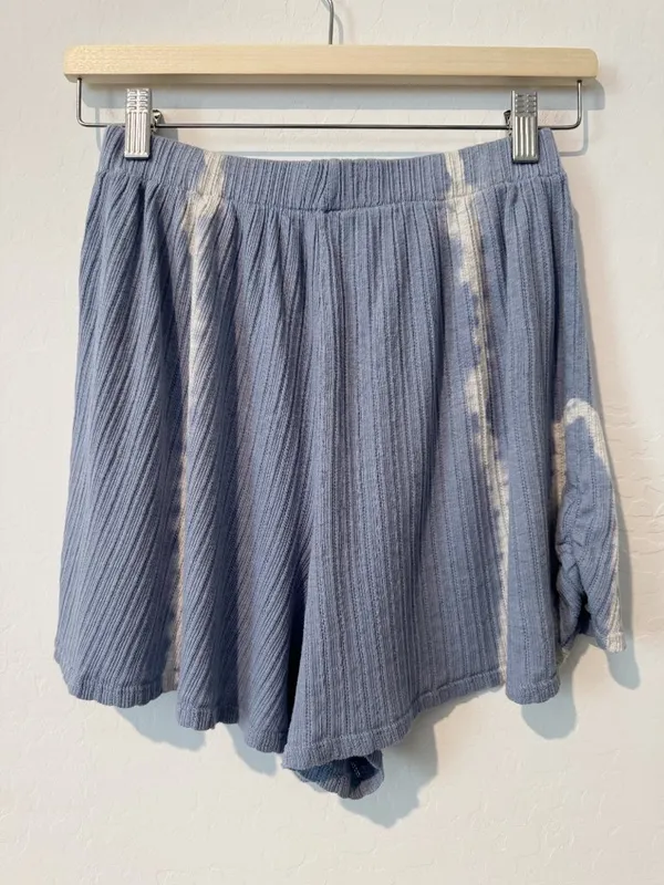 Free People Sleep Set Size XS Blue‎ Combo Rib Long Sleeve Shorts Outfit Coquette - Image 12