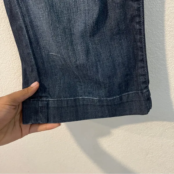 7 For All Mankind Dojo Lightweight Stretch Dark Wash Denim Crop Capri‎ Jean 28 - Image 5