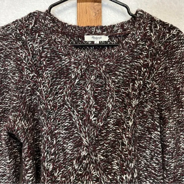 Madewell Firelight Wool Alpaca Blend Cable Knit Long‎ Sleeve Pullover Sweater S - Image 2