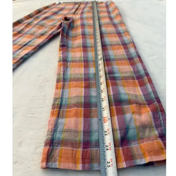 Billabong x The Salty Blonde Break Point Plaid Linen Pants 26 - Image 4