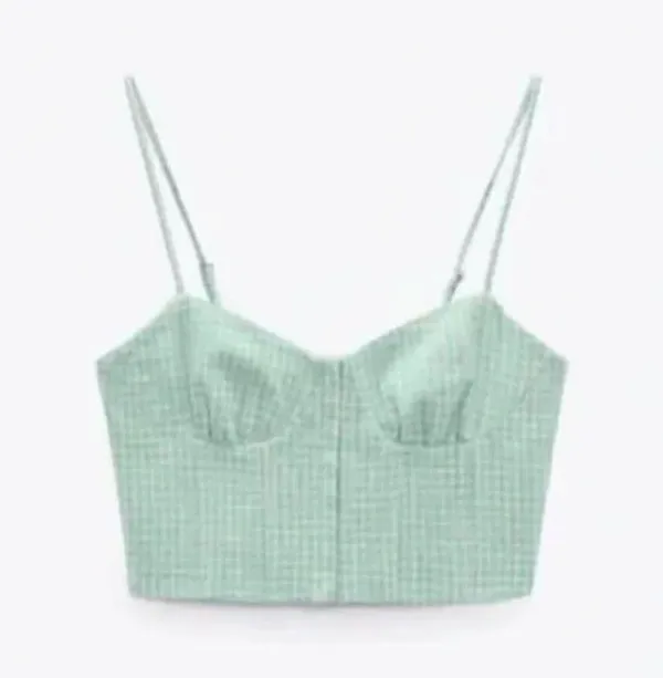 ZARA Gingham Corset Top - Image 4