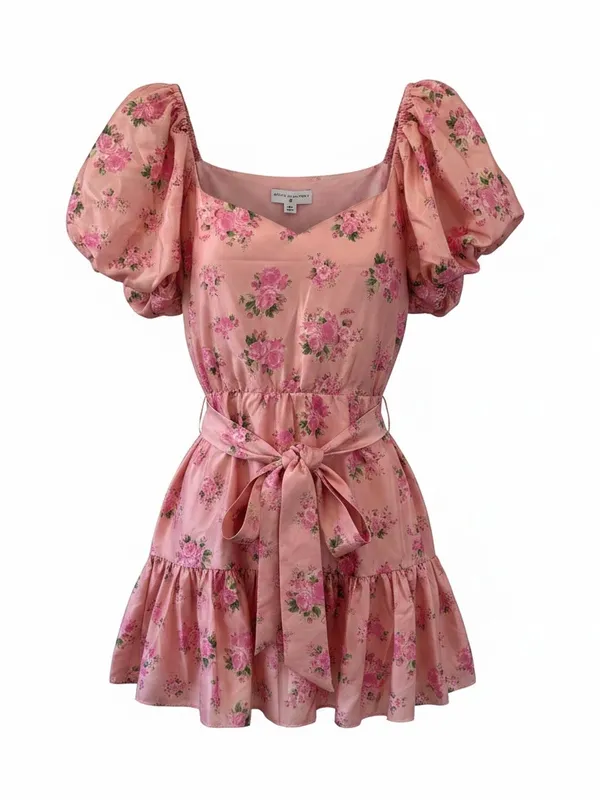 LoveShackFancy x Target Pink Floral Puff Sleeve Mini Dress NWT Cottagecore - Image 9