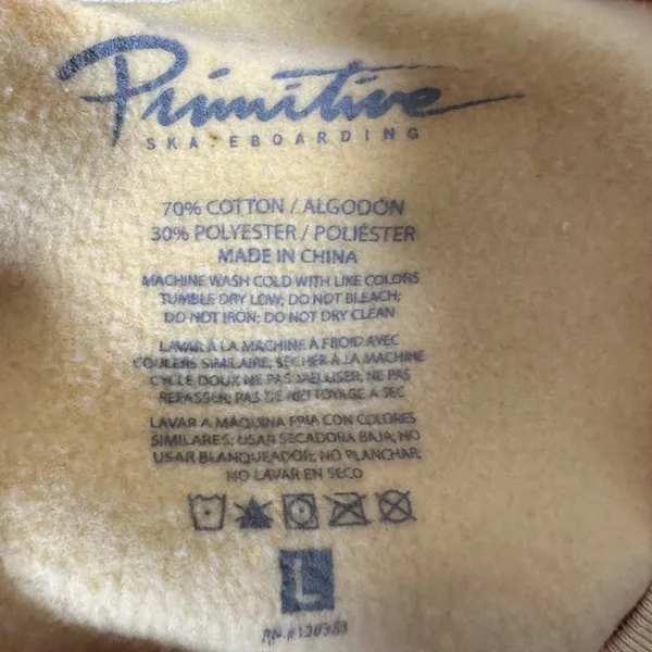 Primitive Skateboarding‎ Elevator Washed Crewneck Yellow Mushroom Skeleton L Size L - Image 6