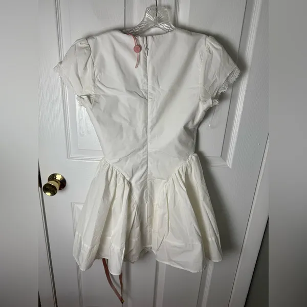 House of CB NEW Emiliana White Stretch Cotton Mini Dress S - Image 4