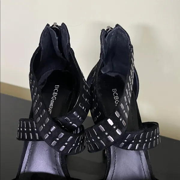 BCBGeneration studded stiletto sandals with platform soles and ankle zippers - Image 7