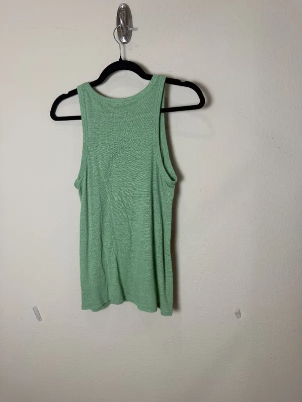 Banana Republic 100% Linen Super Soft Tank Top Size Small Light Green - Image 5