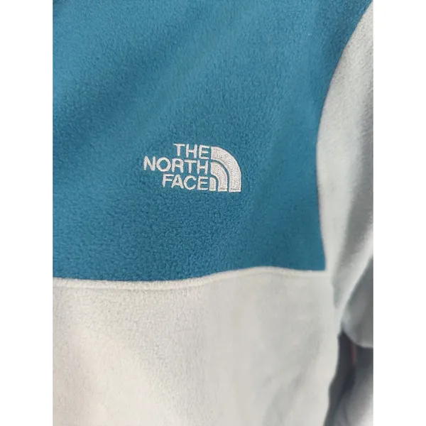 The North Face TKA Glacier 1/4‎ Zip Pullover Teal & Gray Sweater Women's Large - Image 3