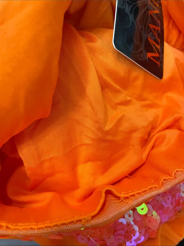 Maner Sequin Pencil Skirt in Vibrant Orange - Image 6