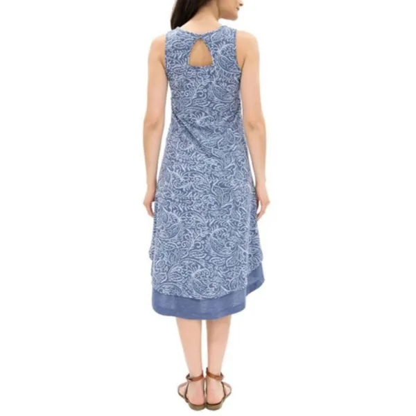 Mod-o-doc Blue Keyhole Back Lightweight High Low Hem Pullover Tank Dress Size L‎ - Image 2