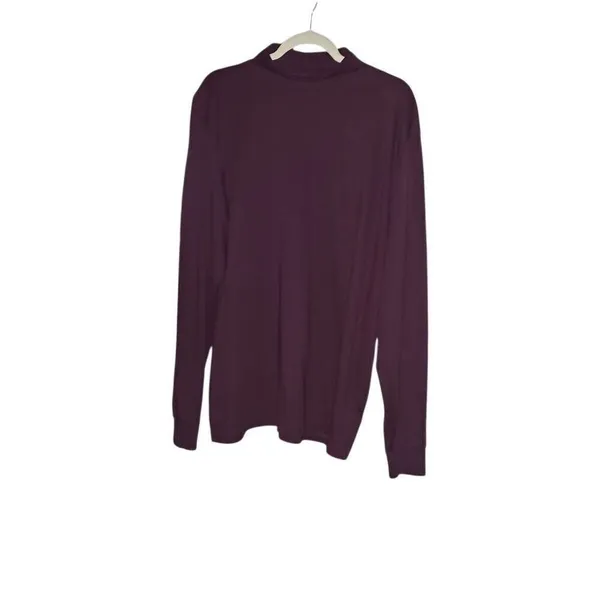 Lands' End Plum Purple Longsleeve cowlneck Shirt. Size XL - Image 3